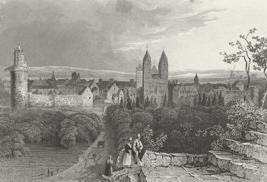 GERMANY. Andernach. Belgium. Tombleson 1830 old antique vintage print picture